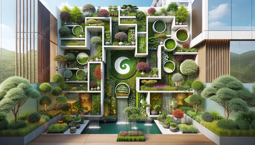 pagsasama ng mga prinsipyo ng feng shui sa vertical gardening techniques