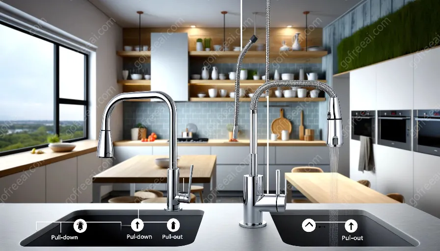 pull-down vs pull-out kitchen faucets