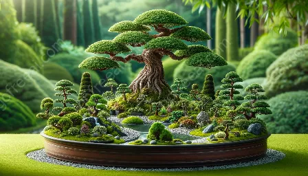 bonsai ja miniatyyri puutarhan estetiikka