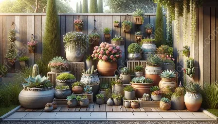 البستنة في الحاويات في xeriscaping