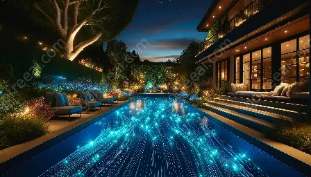 illuminazione della piscina in fibra ottica