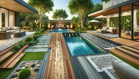 materiali per la piscina e la terrazza della spa