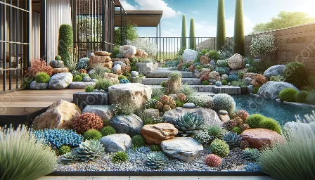 الحدائق الصخرية في xeriscaping