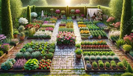 tipos de jardins (por exemplo, jardim de flores, horta, jardim de ervas)