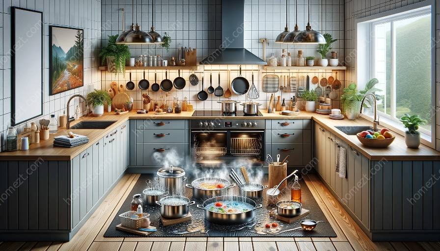 cleaning kitchen cookware