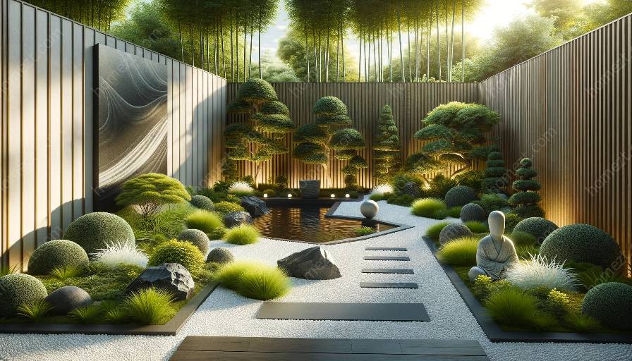 conceptions de jardins zen contemporains