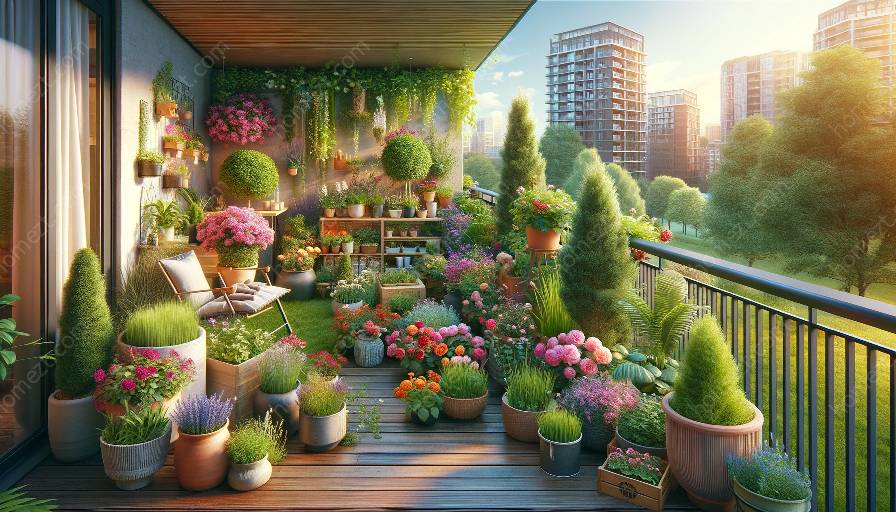 crear un jardín de contenedores en un balcón o terraza