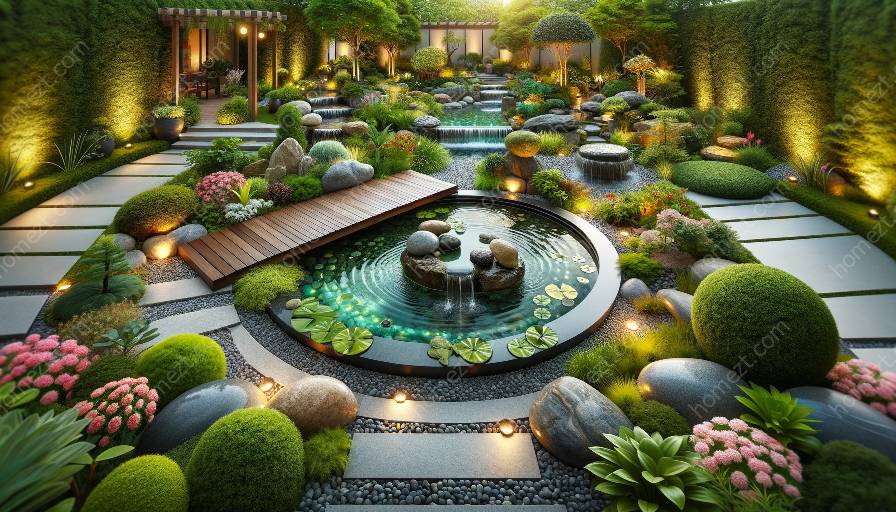 principi del feng shui per giochi d'acqua e laghetti in giardino