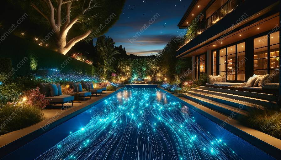 illuminazione della piscina in fibra ottica