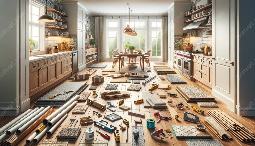 installation of kitchen flooring