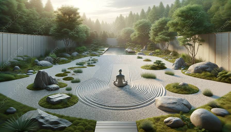 meditasi dan taman zen