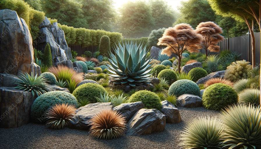 plantas focales del jardín de rocas