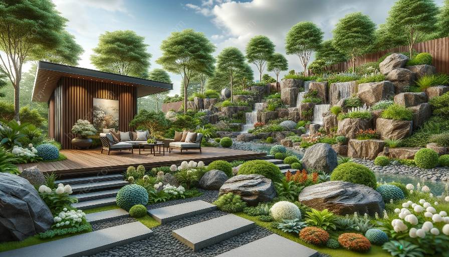 rock garden seating areas