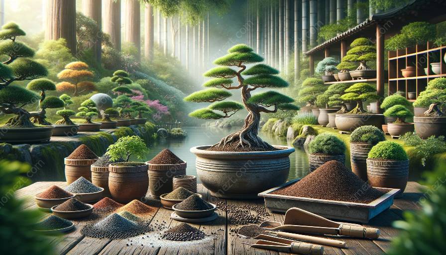 campuran tanah dan pot untuk bonsai