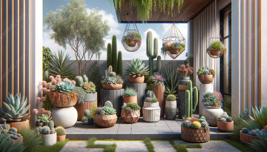 jardinage en pot de succulentes et de cactus