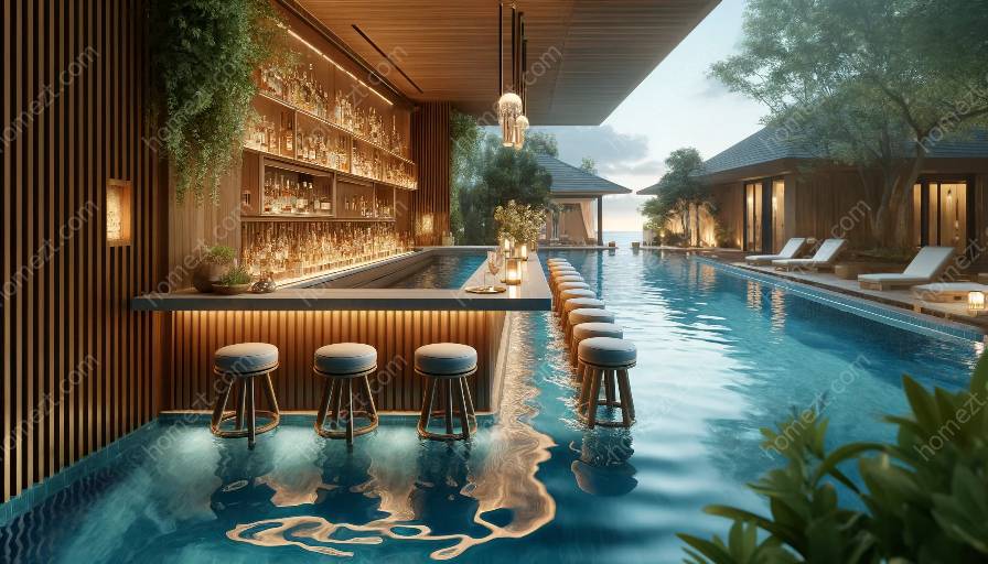 swim-up bar pool design