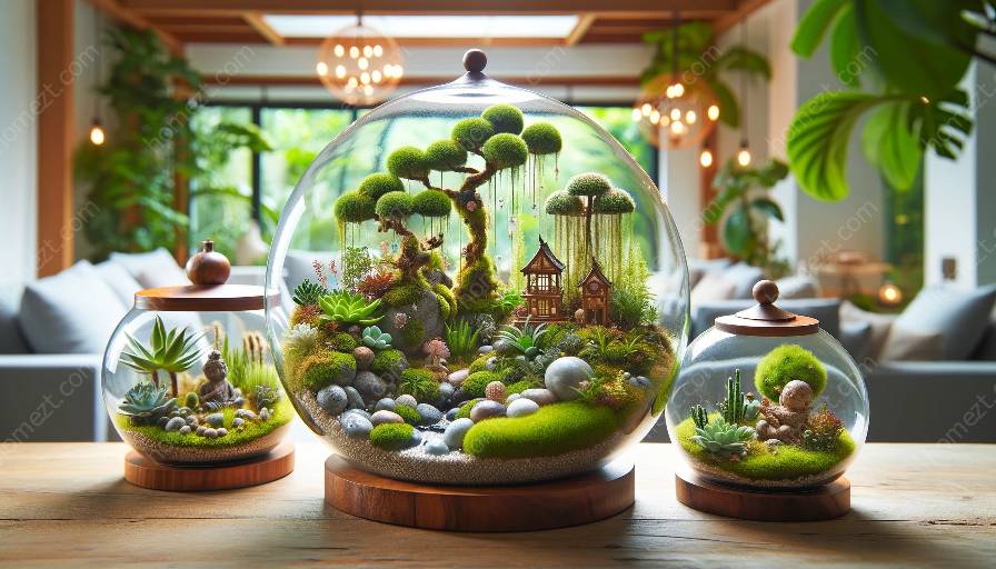 terrariums እና አነስተኛ የአትክልት