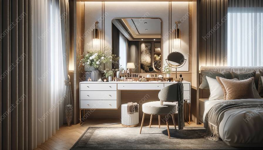 vanity at dressing table