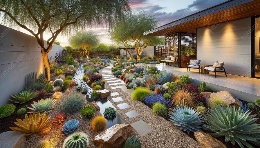 الحفاظ على المياه في xeriscaping