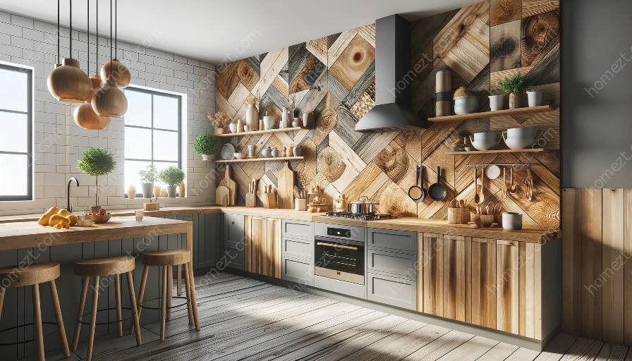 wood kitchen backsplash ideya