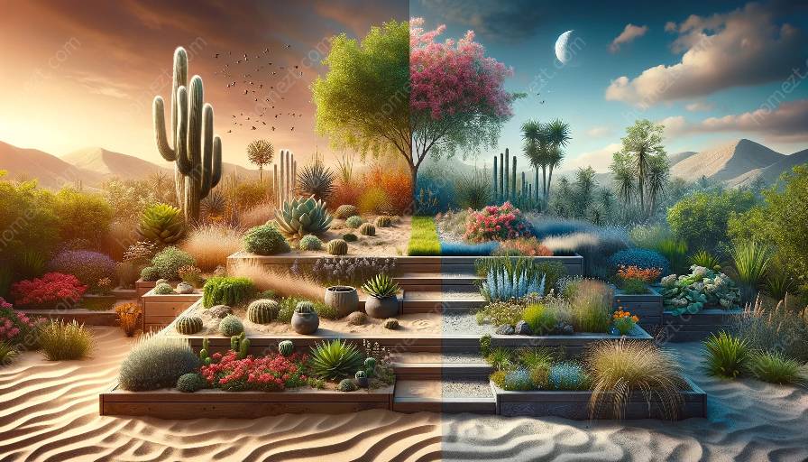 مختلف آب و ہوا کے علاقوں میں xeriscaping