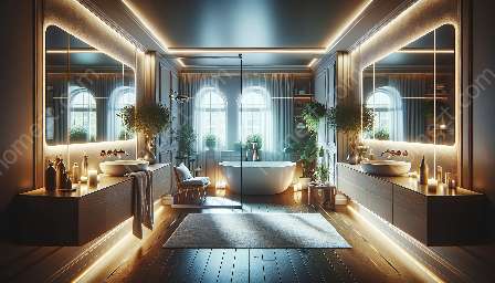 iluminação de destaque no banheiro