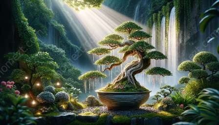 estilos de bonsai: cascata