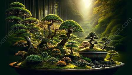 bonsai stilar: skog