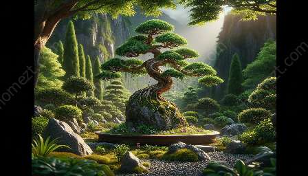 styles de bonsaï : roche