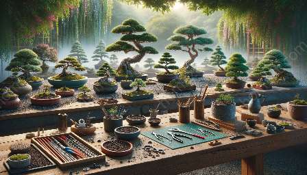 ferramentas e equipamentos para bonsai