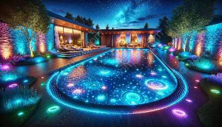 lumières de piscine aux couleurs changeantes