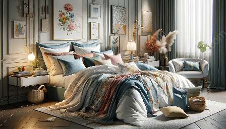 färgscheman och mönster för sängkläder