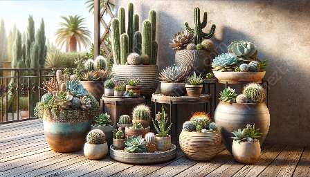 grădinărit în containere cu suculente și cactusi