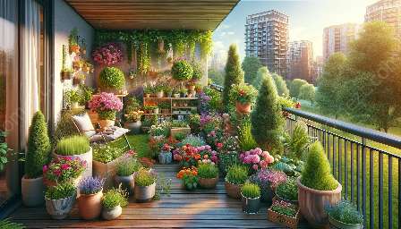 criando um jardim de contêineres em uma varanda ou terraço