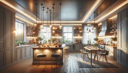criando um espaço de cozinha bem iluminado