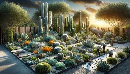 mereka bentuk dan mencipta landskap berair dan kaktus