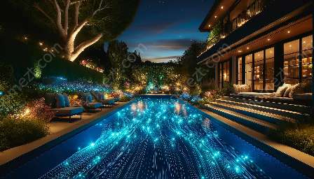 iluminação de piscina com fibra óptica
