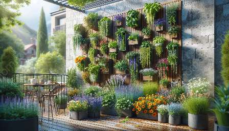 jardinagem vertical de ervas e flores