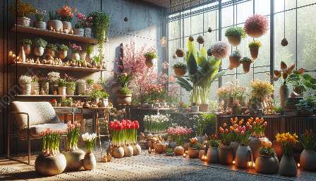 jardinería interior con bulbos, tubérculos y rizomas