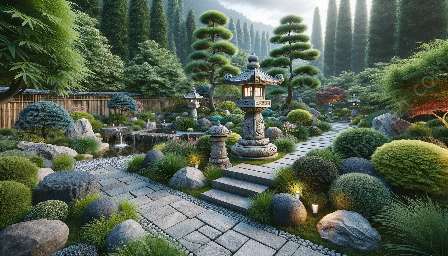 Japanse tuinornamenten en decoraties