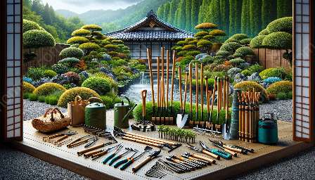outils et équipements de jardin japonais