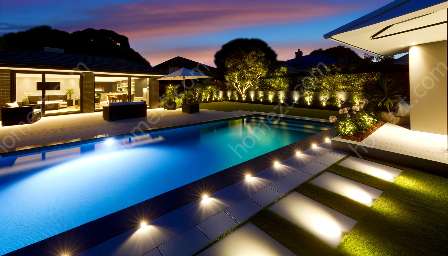 iluminat de ambient exterior pentru piscine