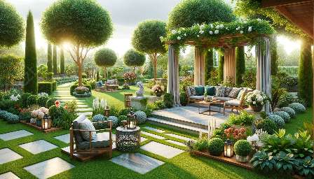 Gartenmöbel und Dekoration