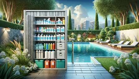armazenamento de produtos químicos para piscina