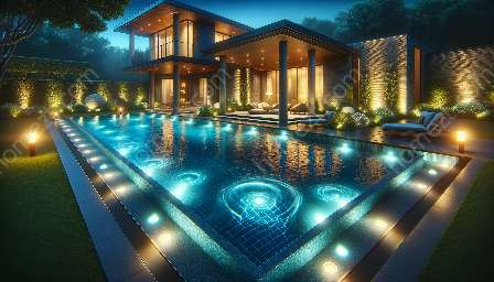 iluminação de piscina