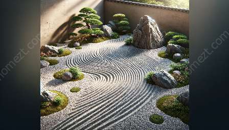 Sand und Kies in Zen-Gärten
