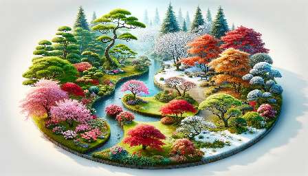 changements saisonniers dans les jardins japonais