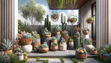 berkebun bekas berair dan kaktus