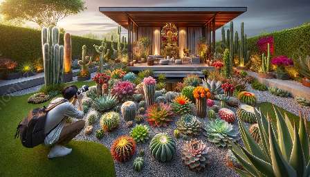 fotografie cu suculente și cactusi