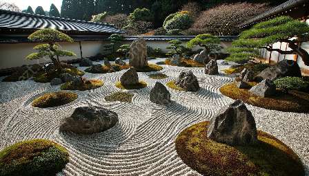 utilizarea pietrelor și pietrișului în designul grădinii japoneze
